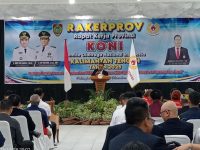 Rapat Kerja Provinsi KONI Kalteng Tahun 2025 di hotel Dandang Tingang.